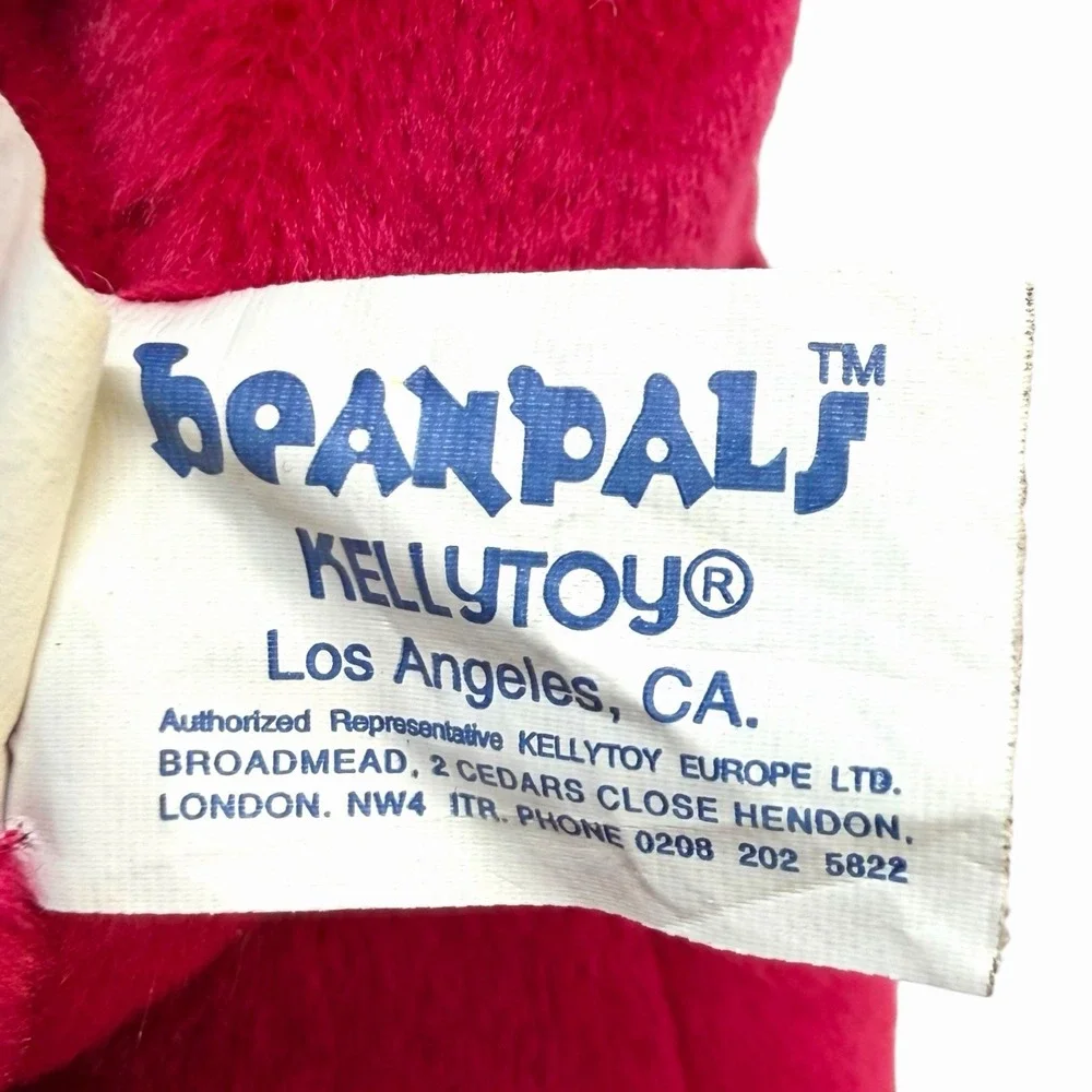 Kellytoy Magenta Pink Pig Plush Stuffed Animal Bean Bag Toy with‎ Ribbon 9 inch